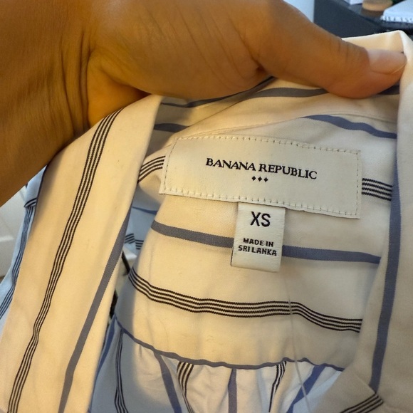 Nwt Banana Republic Striped Sleeveless Cotton Poplin Blouse - Picture 4 of 7